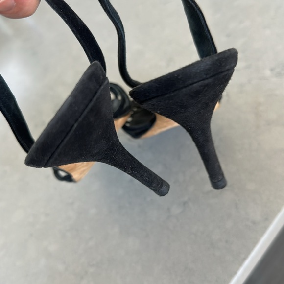 Manolo Blahnik Black Strappy Slingback Heels Size 8 - Picture 6 of 7
